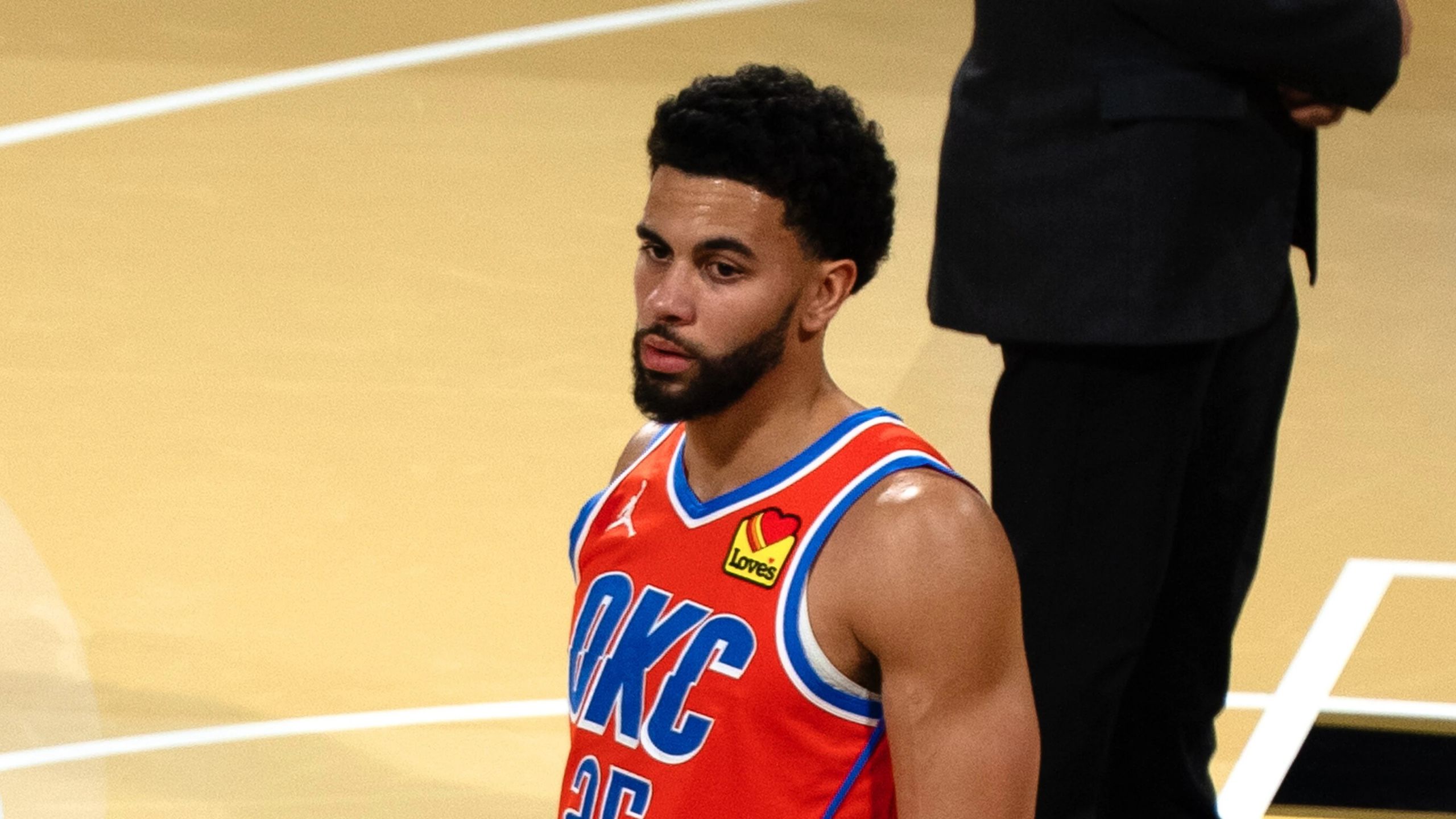 Ajay Mitchell, con la camiseta de los Oklahoma City Thunder, en el NBA Cup de diciembre de 2025