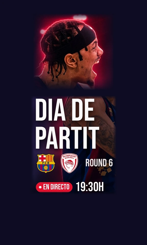 Cartel Dia de partit Barça-Olympiacos de la jornada 6 de la Euroliga