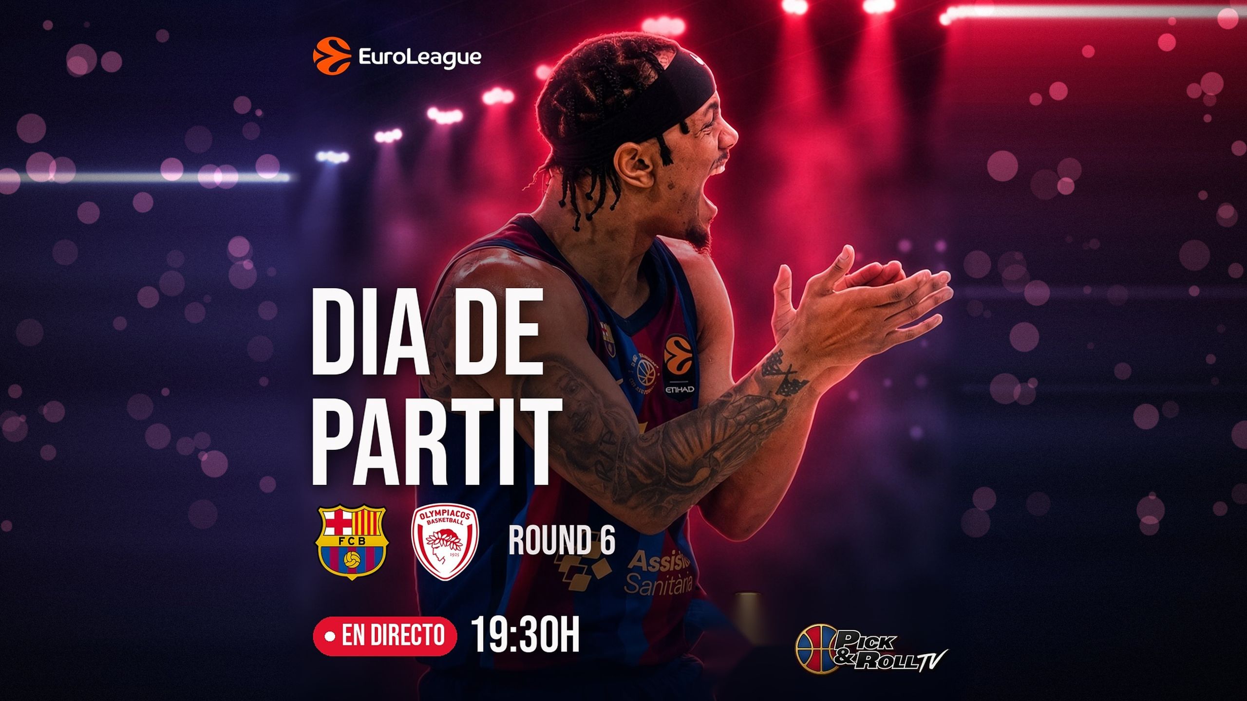 Cartel Dia de partit Barça-Olympiacos de la jornada 6 de la Euroliga