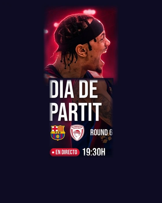Cartel Dia de partit Barça-Olympiacos de la jornada 6 de la Euroliga
