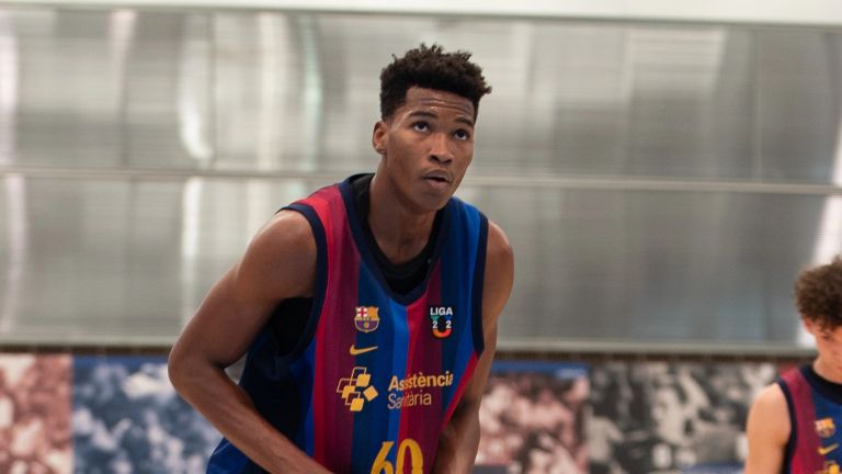 Mohamed Samsoudine Dabone, jugador del Barça U22, en el partido ante el Valencia Basket de la Liga U