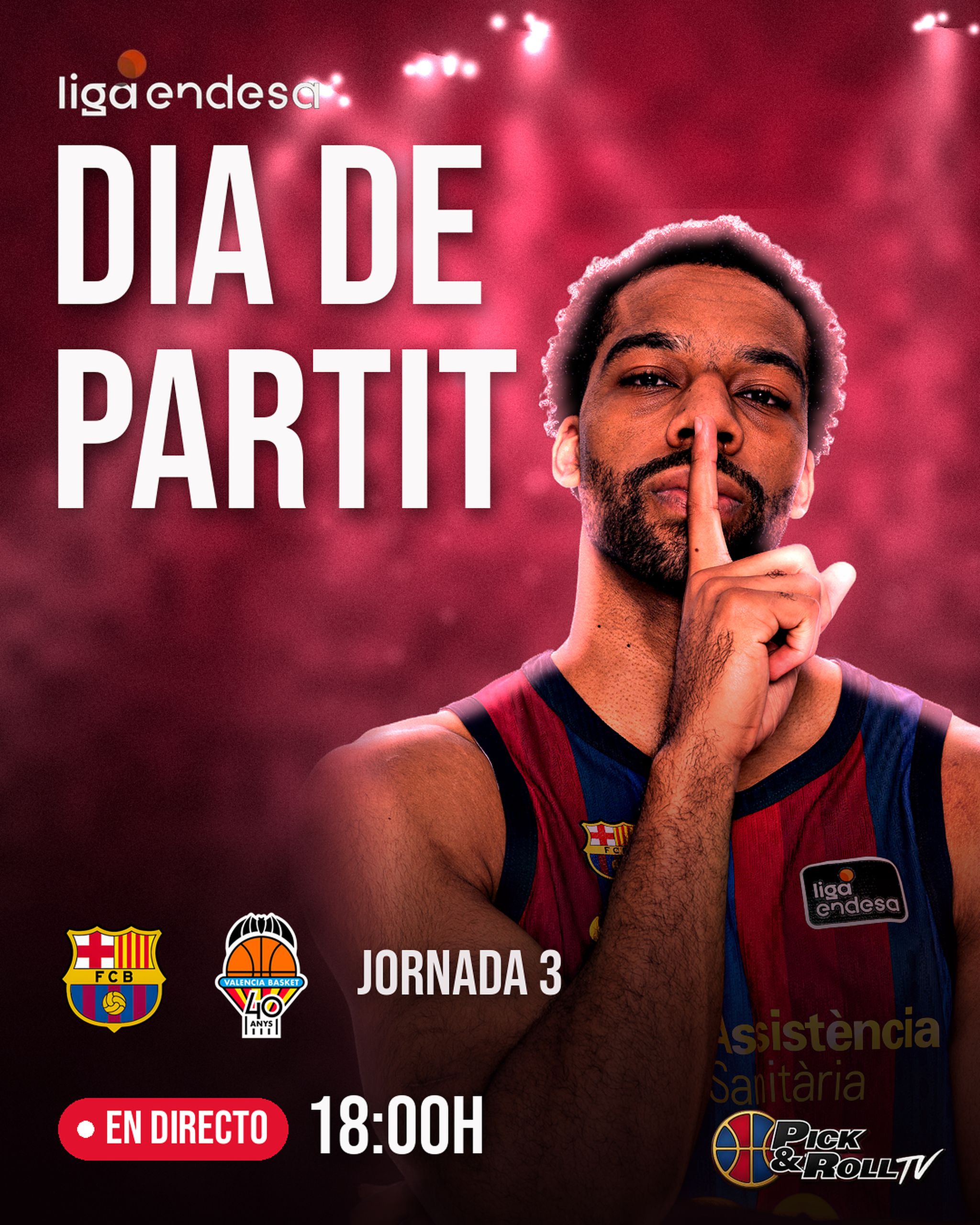 Cartel Dia de partit Barça-Valencia Basket: en directo desde las 18:00