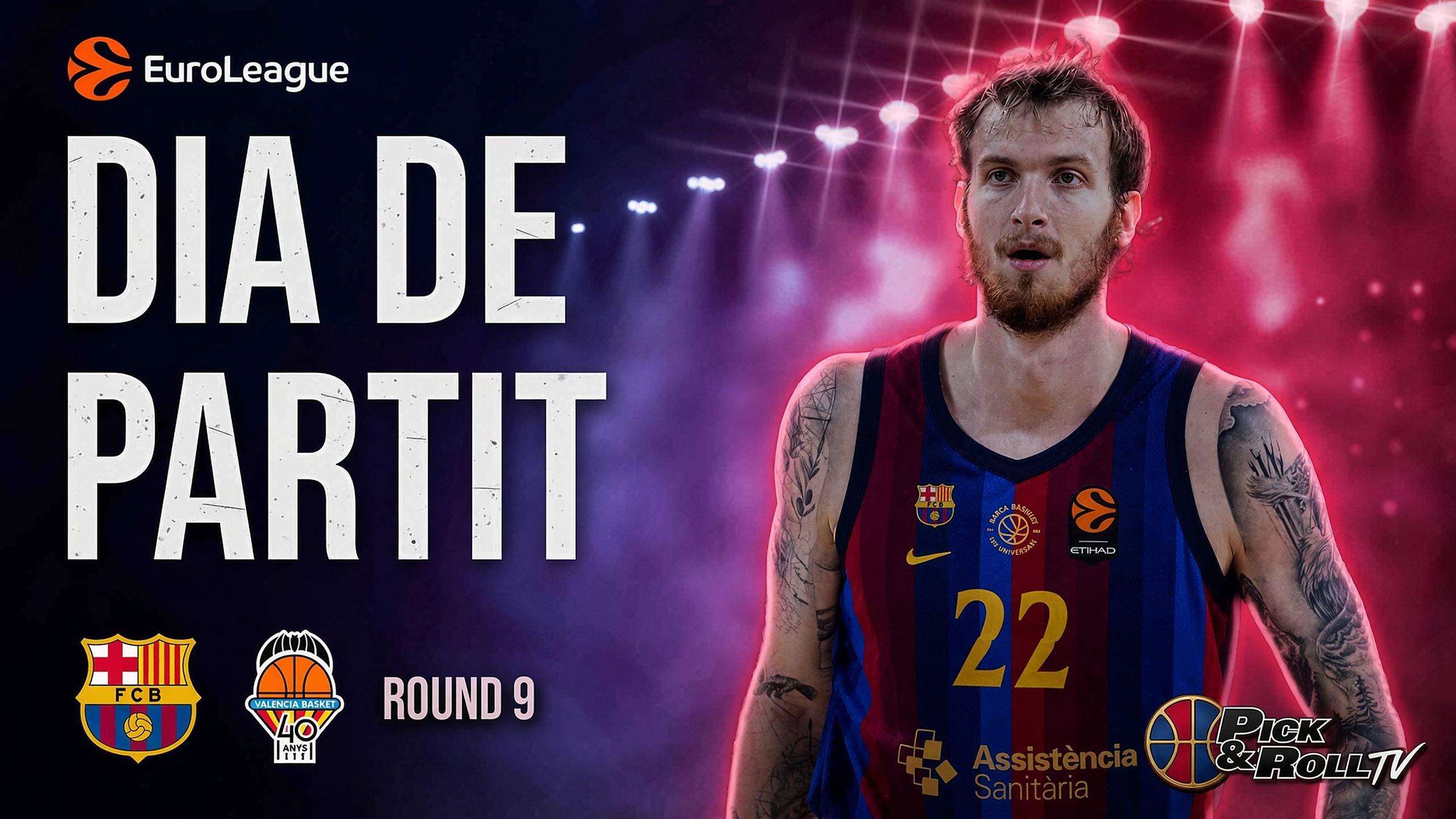 Cartel Dia de partit Barça-Valencia Basket de la jornada 9 de la Euroliga