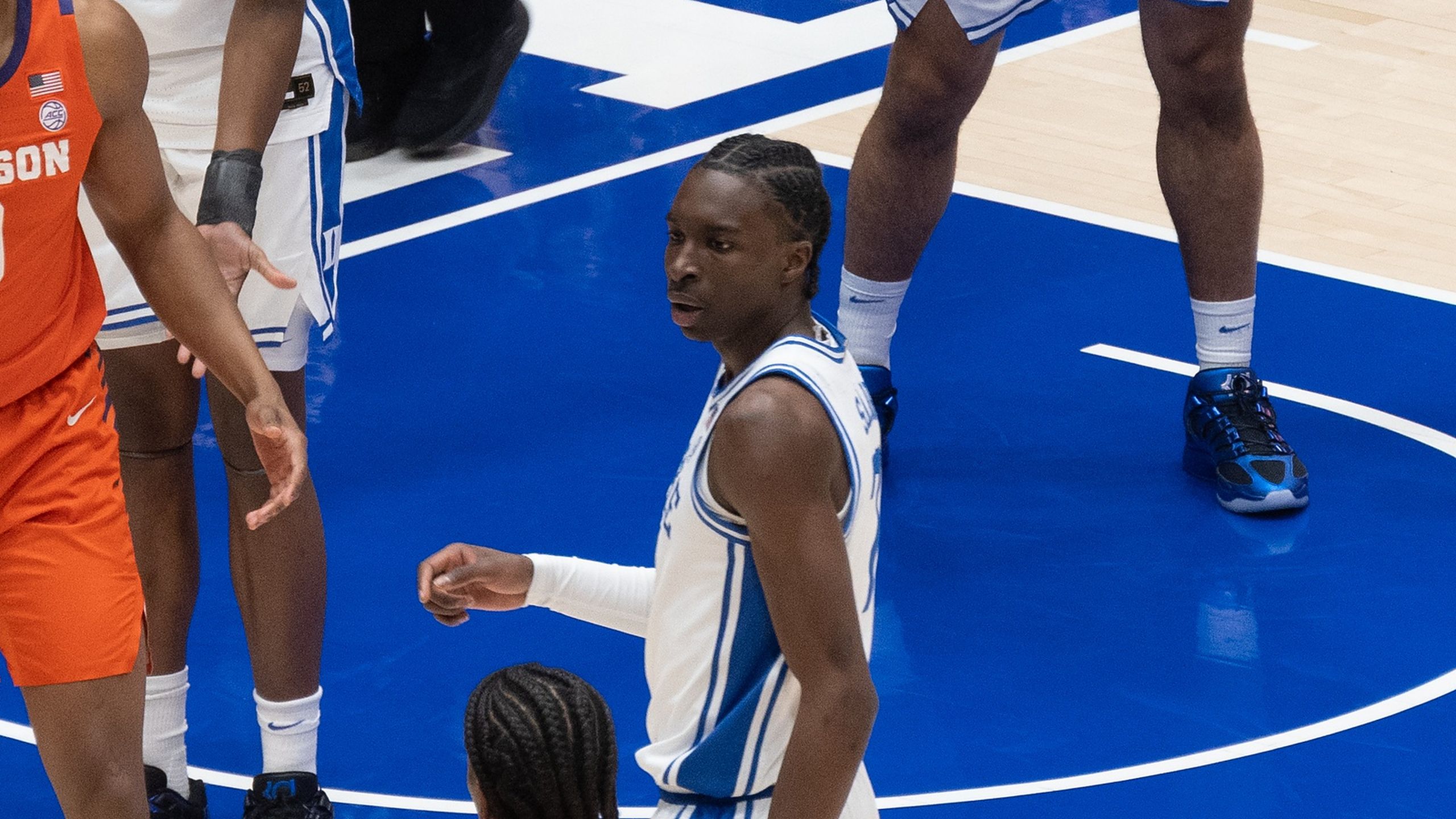 Dame Sarr, con la camiseta de Duke, en el partido ante Clemson de febrero de 2026