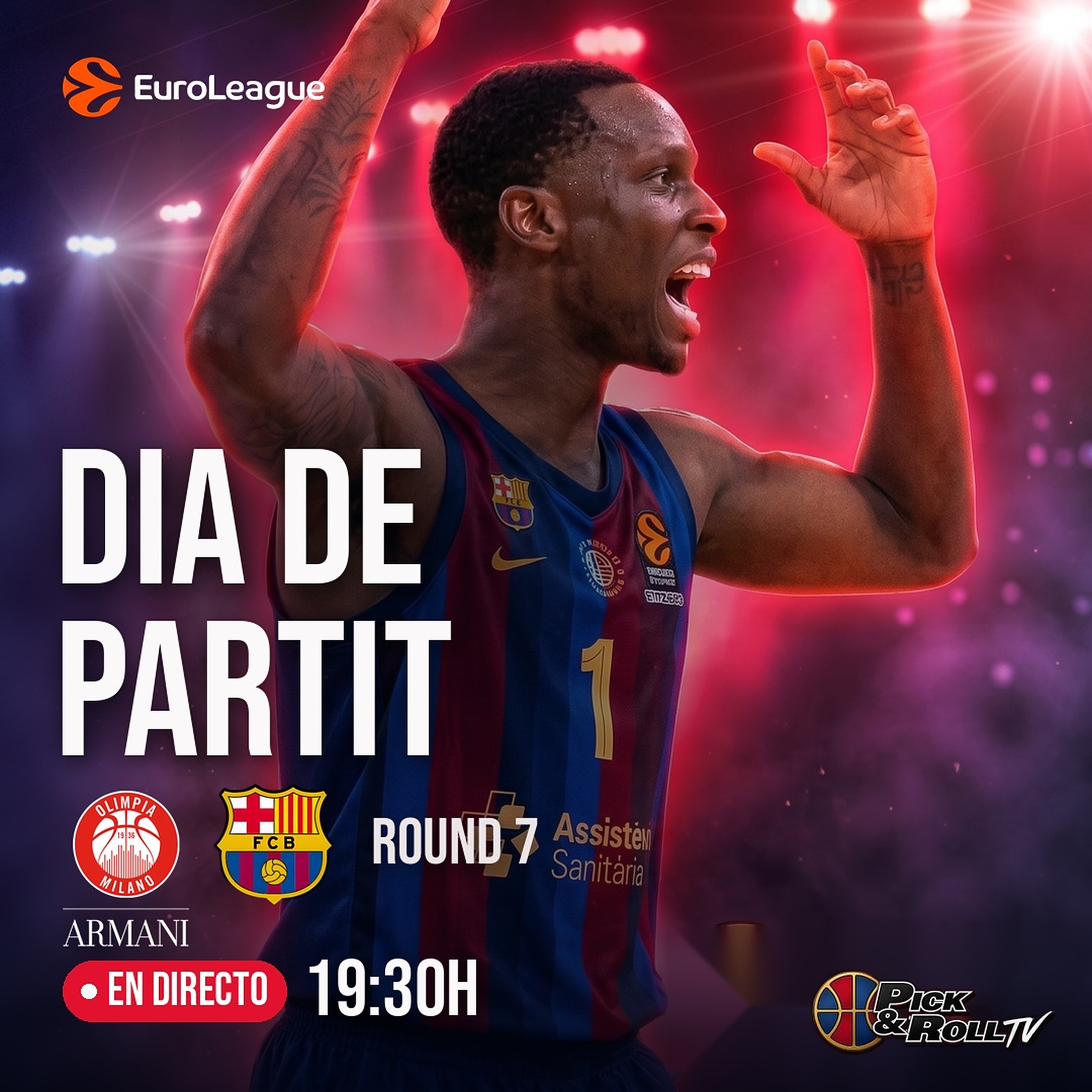 Cartel Dia de partit Milán-Barça: en directo desde las 19:30