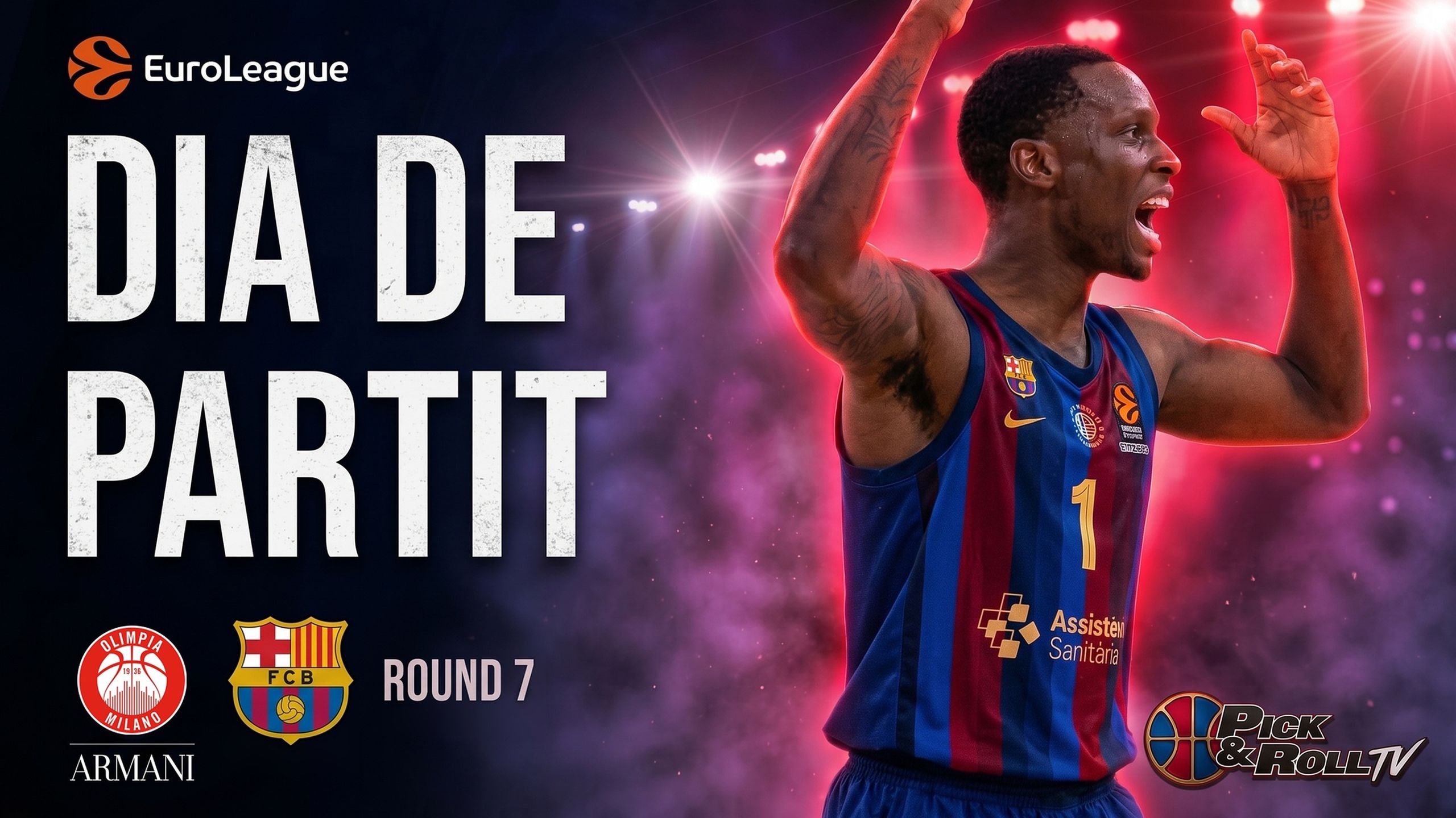 Cartel Dia de partit Milán-Barça de la jornada 7 de la Euroliga