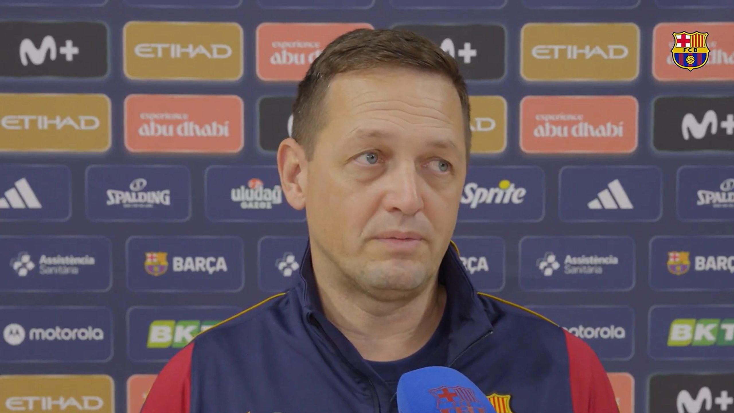 Sekulic, entrenador del Barça, en la rueda de prensa antes del Bayern-Barça