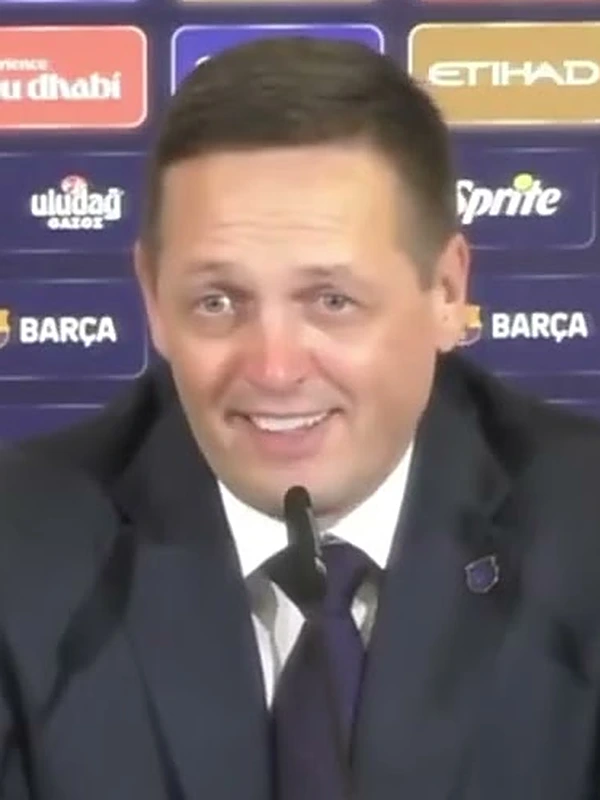 Aleksander Sekulić en la rueda de prensa tras el Barça-Olympiacos